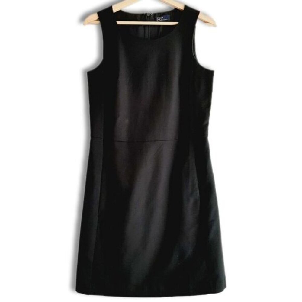 GAP | Classic Sleeveless Sheath Knee Length Dress Cotton Blend Black Sz 2